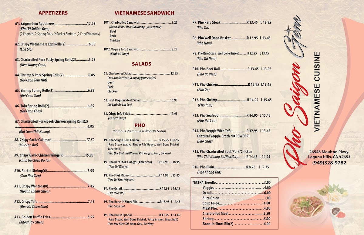 Menu Pho Saigon Gem-2