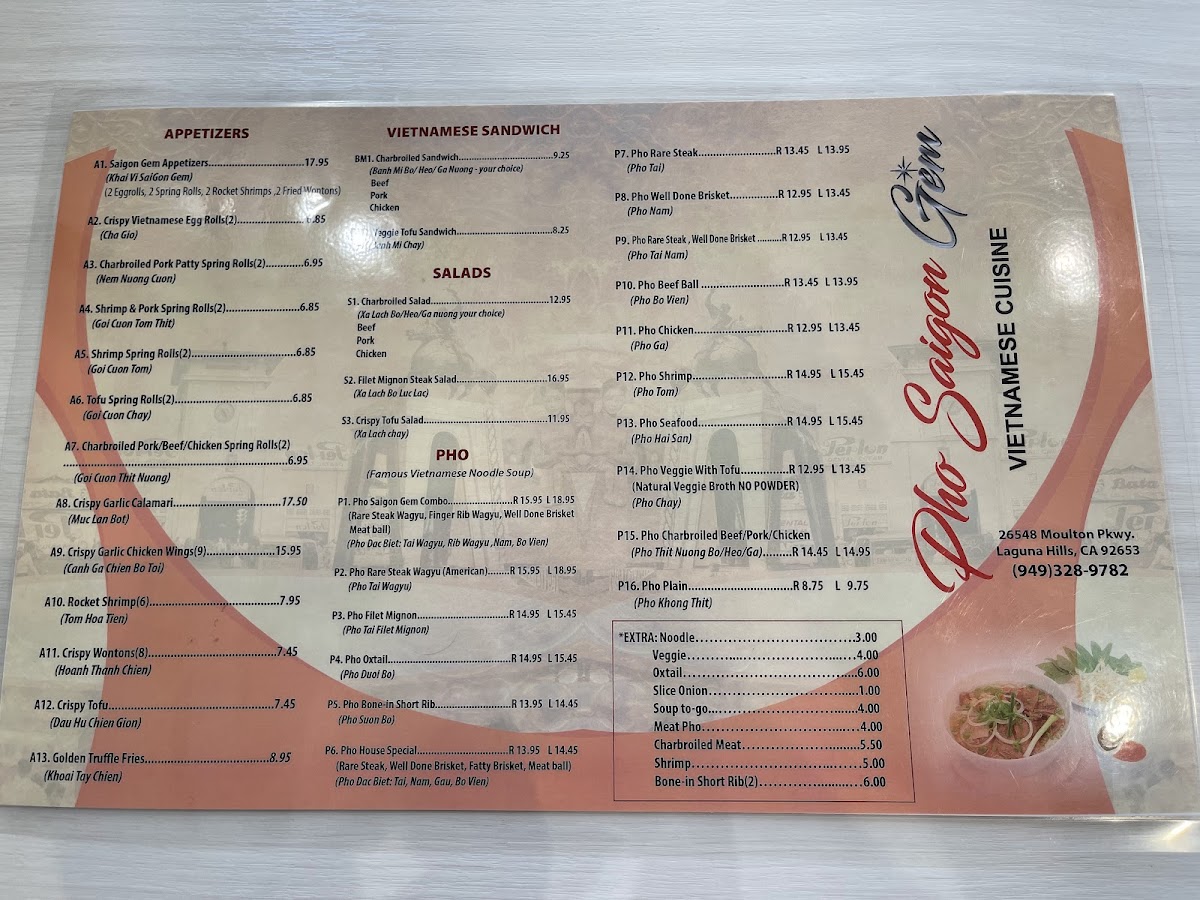 Menu Pho Saigon Gem-5